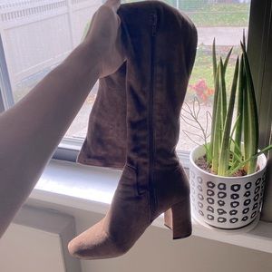 Jeffrey Campbell brown long suede boots